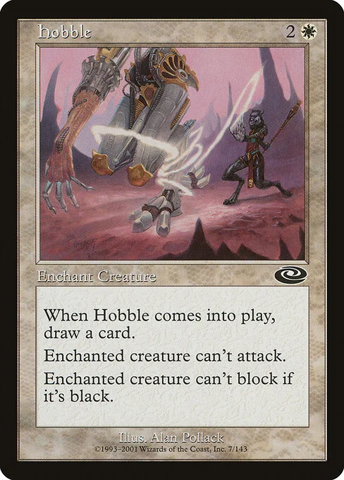 Hobble, carta Magic di tipo Enchantment — Aura illustrata da Alan Pollack