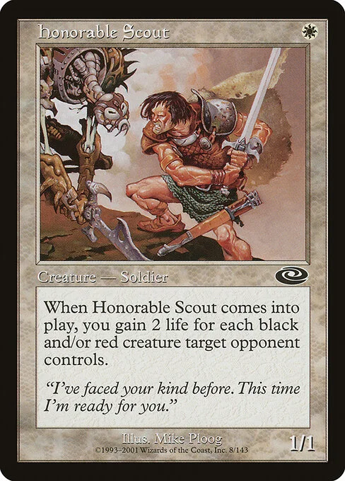 Honorable Scout, carta Magic di tipo Creature — Human Soldier Scout illustrata da Mike Ploog