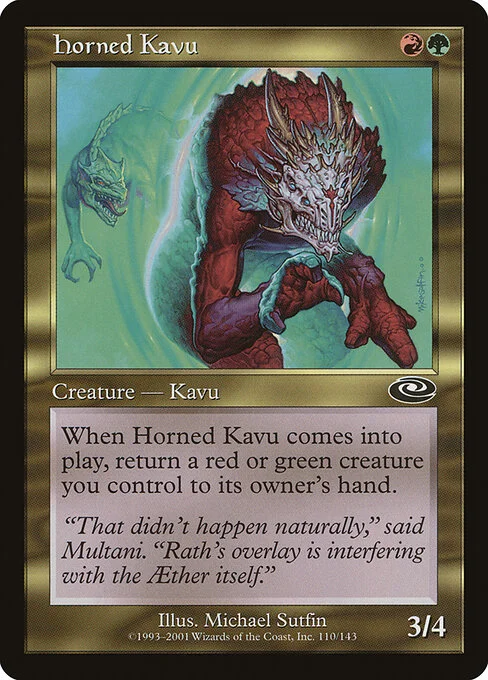 Horned Kavu, carta Magic di tipo Creature — Kavu illustrata da Michael Sutfin