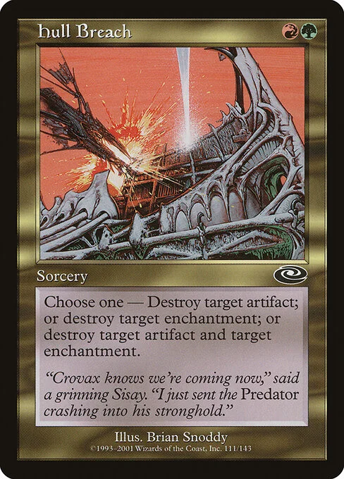Hull Breach, carta Magic di tipo Sorcery illustrata da Brian Snõddy
