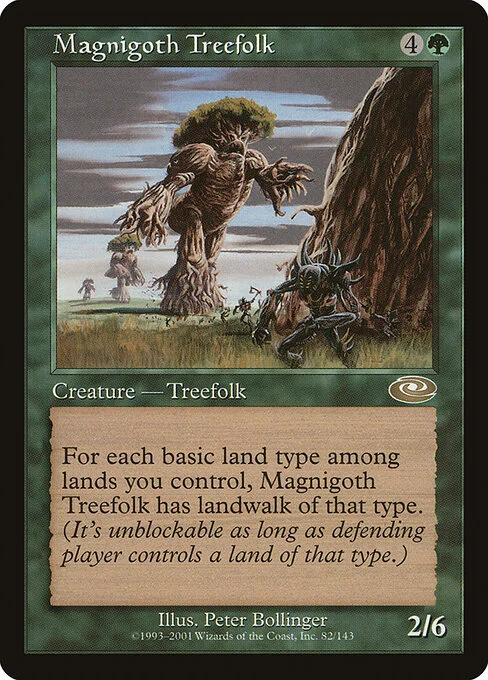 Magnigoth Treefolk, carta Magic di tipo Creature — Treefolk illustrata da Peter Bollinger