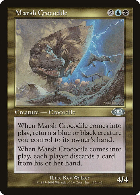 Marsh Crocodile, carta Magic di tipo Creature — Crocodile illustrata da Kev Walker