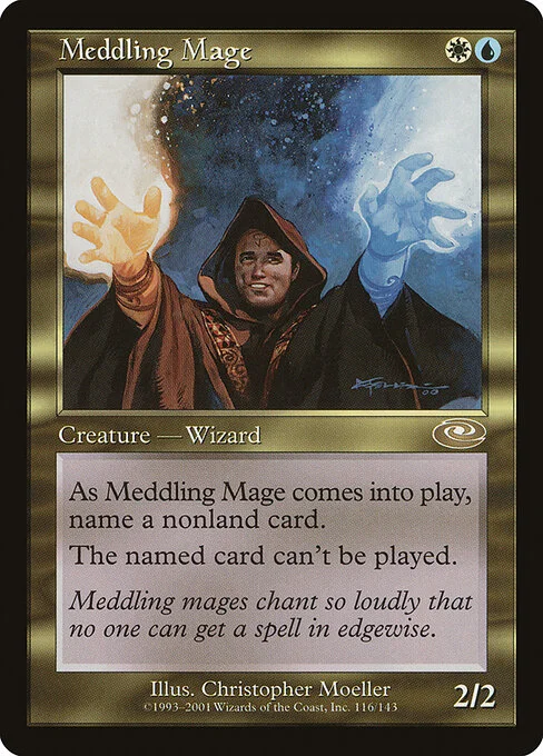 Meddling Mage, carta Magic di tipo Creature — Human Wizard illustrata da Christopher Moeller