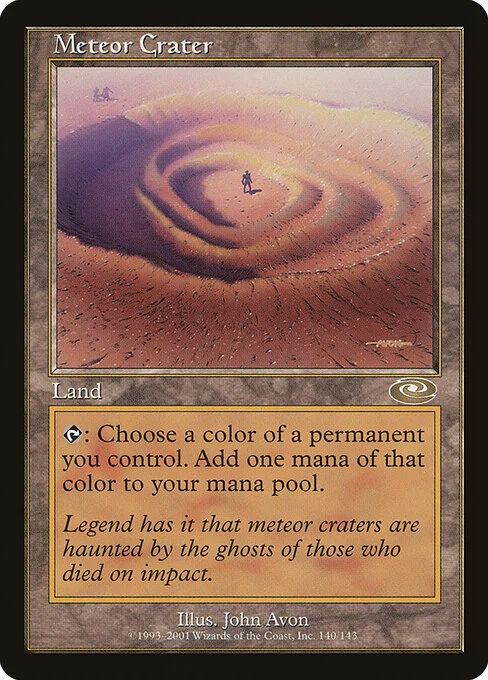 Meteor Crater, carta Magic di tipo Land illustrata da John Avon