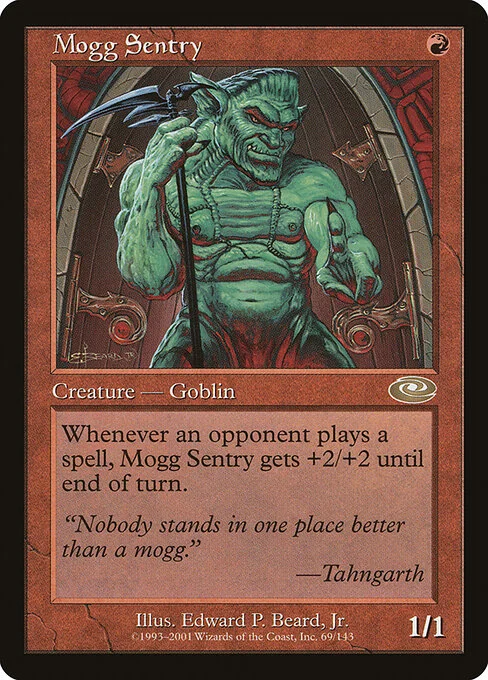 Mogg Sentry, carta Magic di tipo Creature — Goblin Warrior illustrata da Edward P. Beard, Jr.