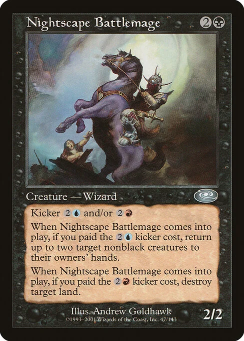 Nightscape Battlemage, carta Magic di tipo Creature — Zombie Wizard illustrata da Andrew Goldhawk