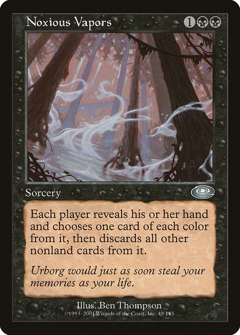 Noxious Vapors, carta Magic di tipo Sorcery illustrata da Ben Thompson