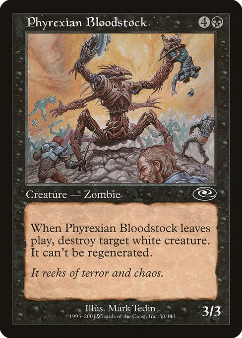 Phyrexian Bloodstock, carta Magic di tipo Creature — Phyrexian Zombie illustrata da Mark Tedin