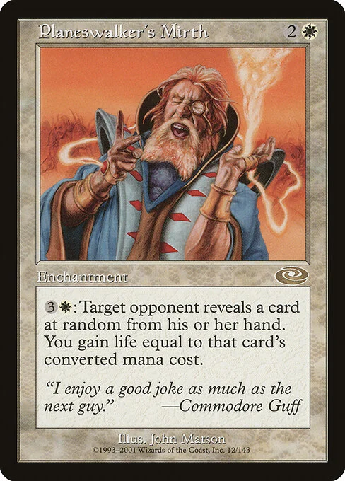 Planeswalker's Mirth, carta Magic di tipo Enchantment illustrata da John Matson
