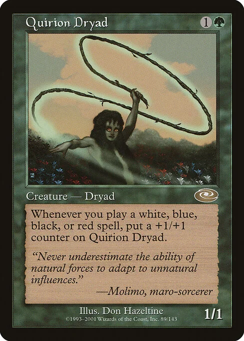 Quirion Dryad, carta Magic di tipo Creature — Dryad illustrata da Don Hazeltine