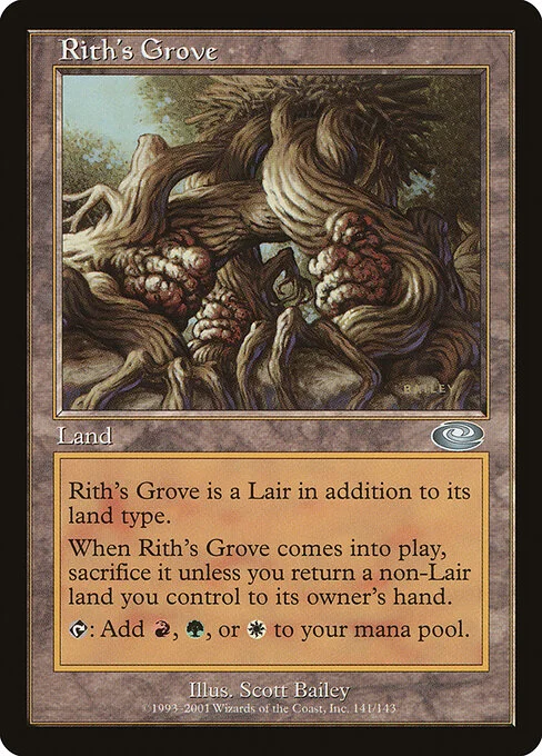 Rith's Grove, carta Magic di tipo Land — Lair illustrata da Scott Bailey