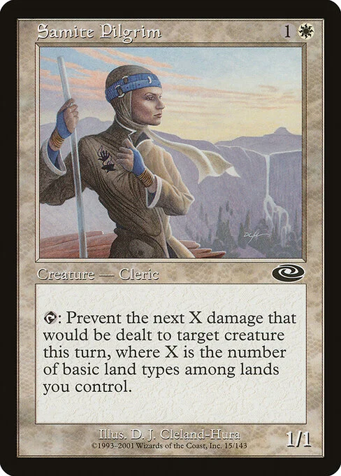 Samite Pilgrim, carta Magic di tipo Creature — Human Cleric illustrata da D. J. Cleland-Hura