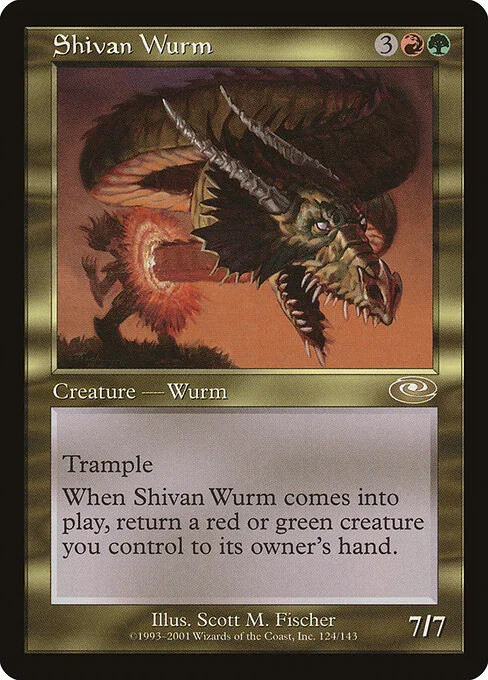 Shivan Wurm, carta Magic di tipo Creature — Wurm illustrata da Scott M. Fischer