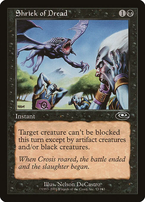 Shriek of Dread, carta Magic di tipo Instant illustrata da Nelson DeCastro