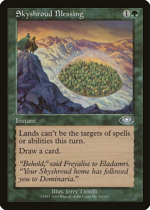 Skyshroud Blessing, carta Magic di tipo Instant illustrata da Jerry Tiritilli