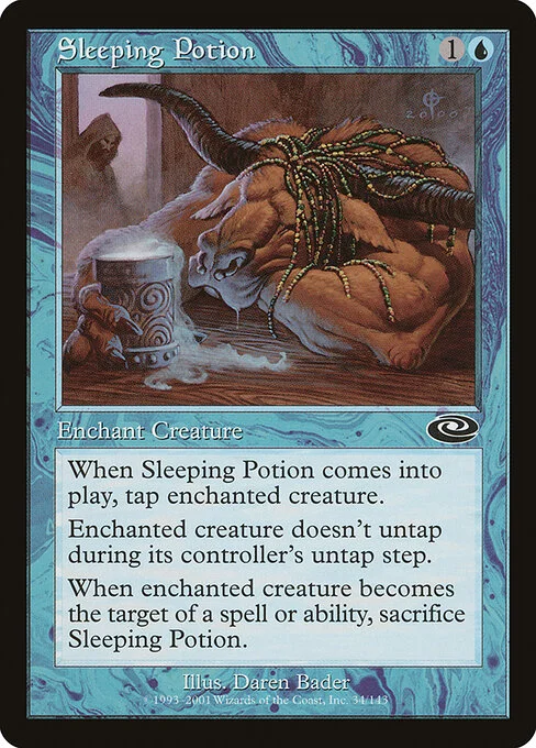 Sleeping Potion, carta Magic di tipo Enchantment — Aura illustrata da Daren Bader