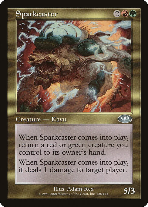 Sparkcaster, carta Magic di tipo Creature — Kavu illustrata da Adam Rex