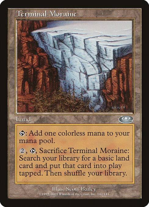 Terminal Moraine, carta Magic di tipo Land illustrata da Scott Bailey