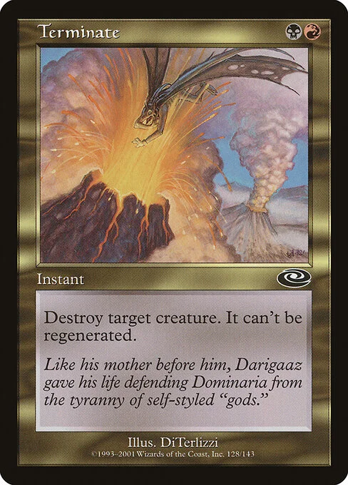 Terminate, carta Magic di tipo Instant illustrata da DiTerlizzi