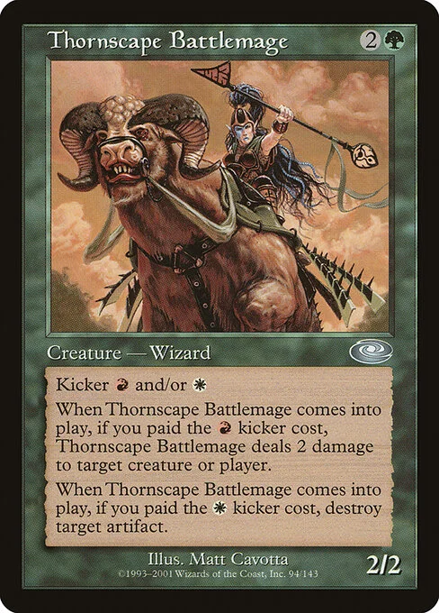 Thornscape Battlemage, carta Magic di tipo Creature — Elf Wizard illustrata da Matt Cavotta