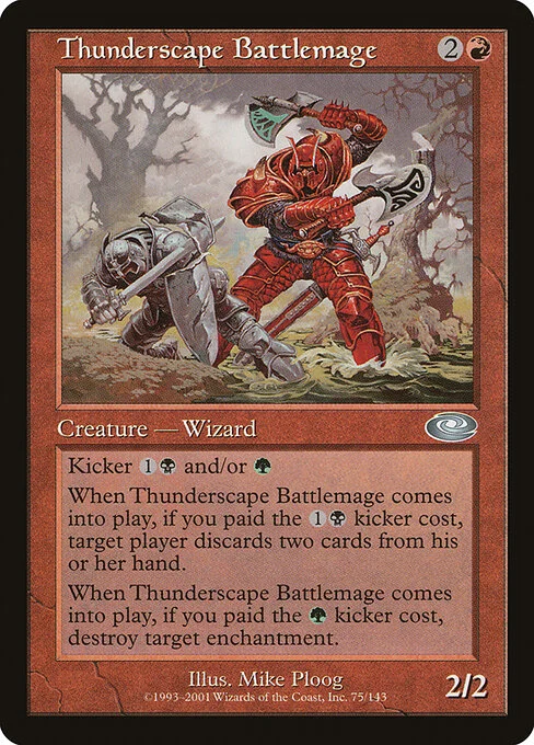 Thunderscape Battlemage, carta Magic di tipo Creature — Human Wizard illustrata da Mike Ploog