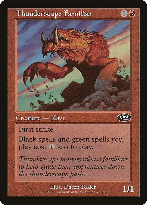 Thunderscape Familiar, carta Magic di tipo Creature — Kavu illustrata da Daren Bader