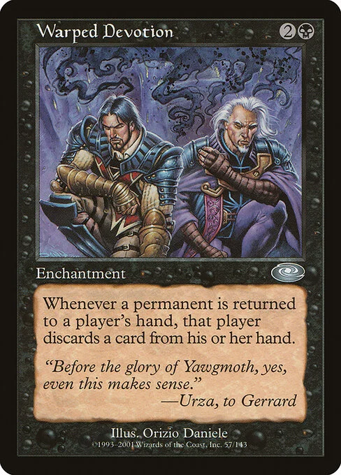 Warped Devotion, carta Magic di tipo Enchantment illustrata da Dany Orizio