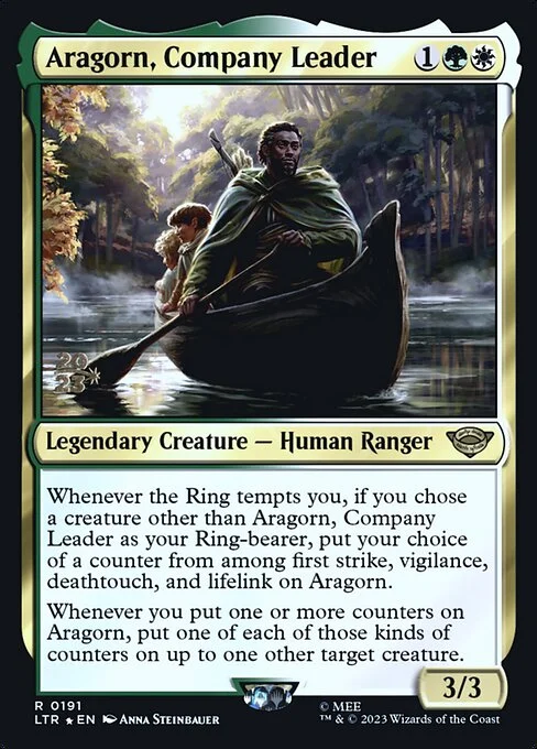 Aragorn, Company Leader, carta Magic di tipo Legendary Creature — Human Ranger illustrata da Anna Steinbauer