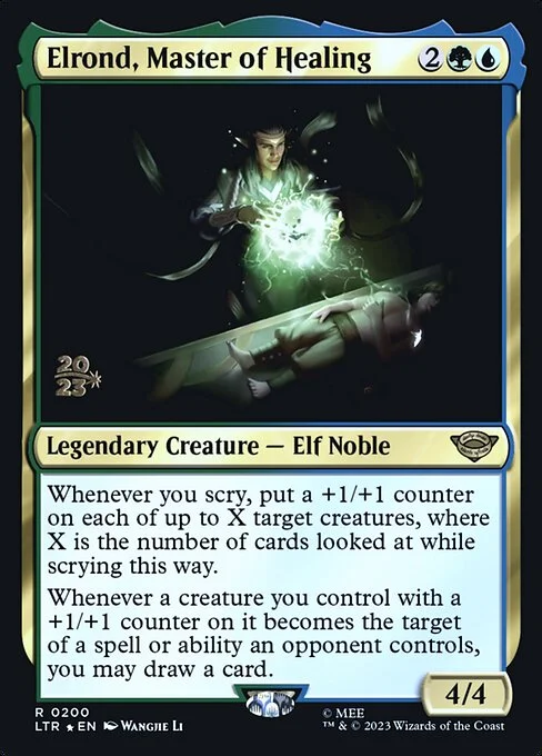 Elrond, Master of Healing, carta Magic di tipo Legendary Creature — Elf Noble illustrata da Wangjie Li