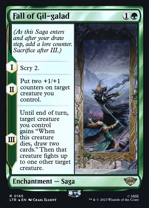 Fall of Gil-galad, carta Magic di tipo Enchantment — Saga illustrata da Craig Elliott