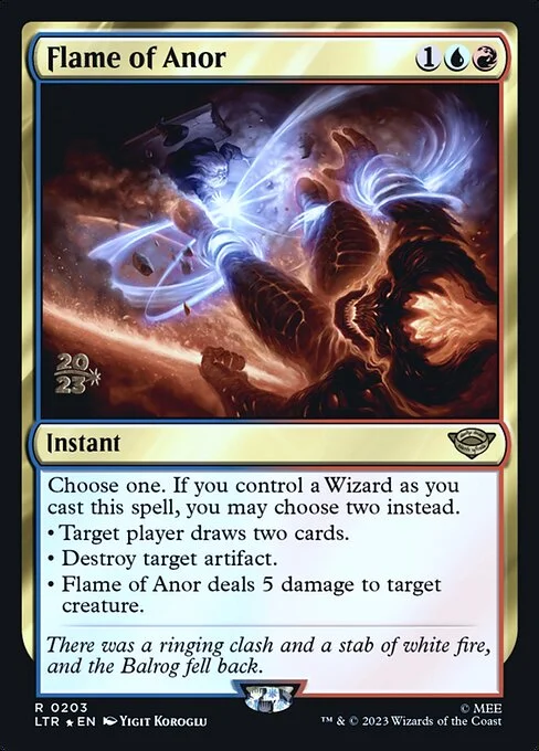 Flame of Anor, carta Magic di tipo Instant illustrata da Yigit Koroglu