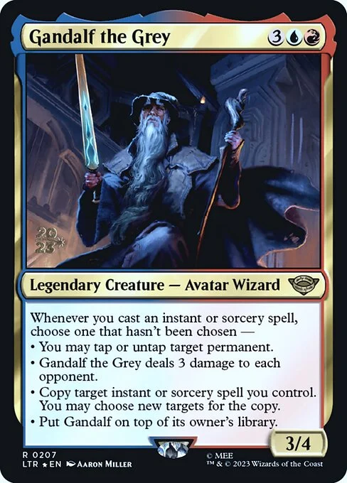 Gandalf the Grey, carta Magic di tipo Legendary Creature — Avatar Wizard illustrata da Aaron Miller