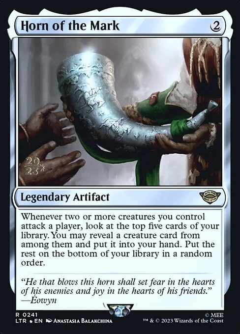 Horn of the Mark, carta Magic di tipo Legendary Artifact illustrata da Anastasia Balakchina
