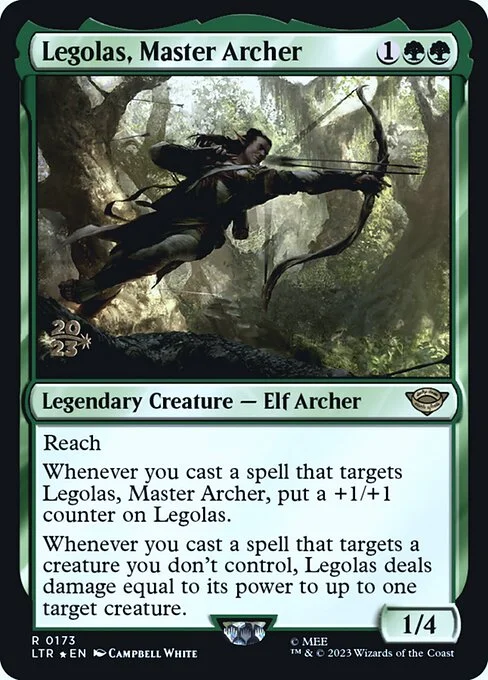 Legolas, Master Archer, carta Magic di tipo Legendary Creature — Elf Archer illustrata da Campbell White