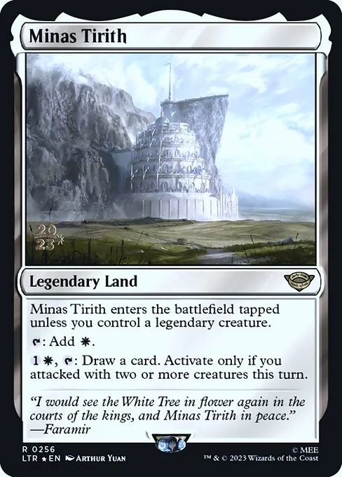 Minas Tirith, carta Magic di tipo Legendary Land illustrata da Arthur Yuan
