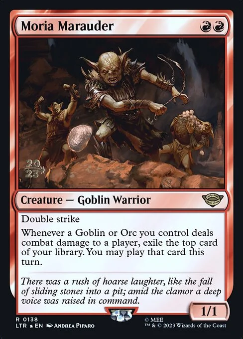 Moria Marauder, carta Magic di tipo Creature — Goblin Warrior illustrata da Andrea Piparo