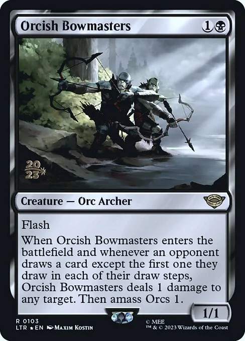 Orcish Bowmasters, carta Magic di tipo Creature — Orc Archer illustrata da Maxim Kostin