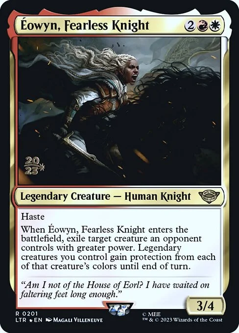 Éowyn, Fearless Knight, carta Magic di tipo Legendary Creature — Human Knight illustrata da Magali Villeneuve
