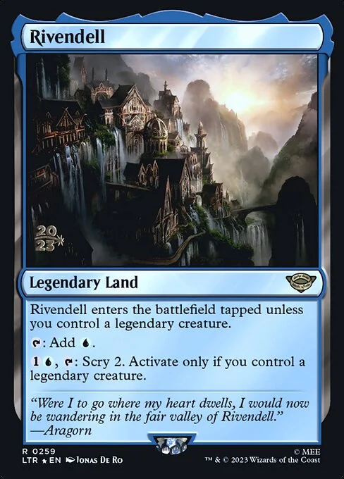 Rivendell, carta Magic di tipo Legendary Land illustrata da Jonas De Ro