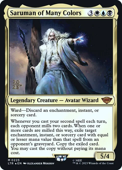 Saruman of Many Colors, carta Magic di tipo Legendary Creature — Avatar Wizard illustrata da Alexander Mokhov