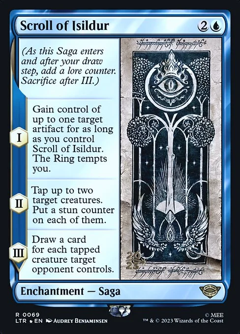 Scroll of Isildur, carta Magic di tipo Enchantment — Saga illustrata da Audrey Benjaminsen