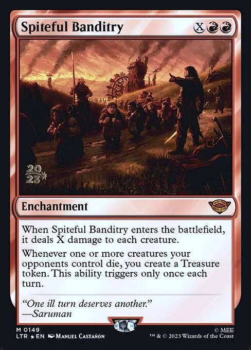 Spiteful Banditry, carta Magic di tipo Enchantment illustrata da Manuel Castañón