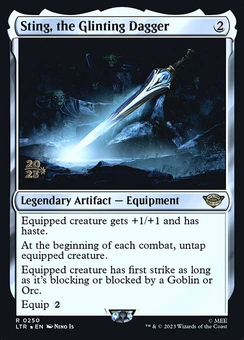 Sting, the Glinting Dagger, carta Magic di tipo Legendary Artifact — Equipment illustrata da Nino Is