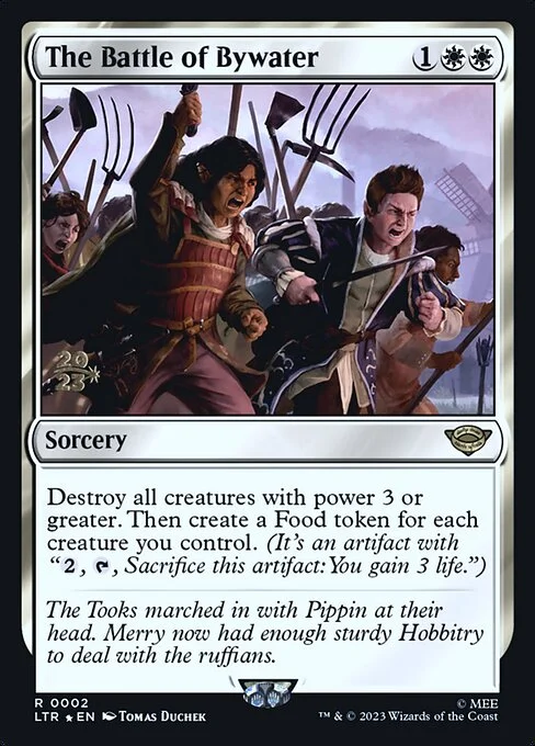 The Battle of Bywater, carta Magic di tipo Sorcery illustrata da Tomas Duchek