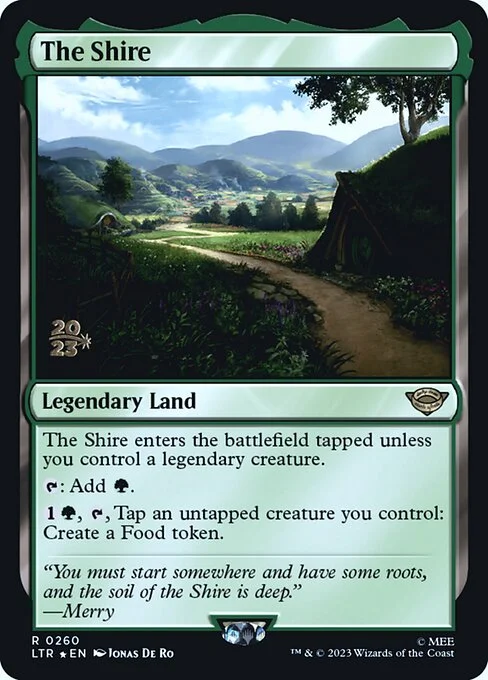 The Shire, carta Magic di tipo Legendary Land illustrata da Jonas De Ro