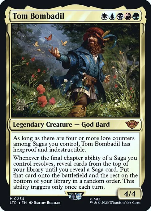 Tom Bombadil, carta Magic di tipo Legendary Creature — God Bard illustrata da Dmitry Burmak