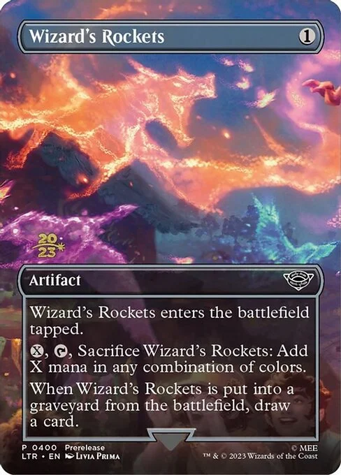 Wizard's Rockets, carta Magic di tipo Artifact illustrata da Livia Prima
