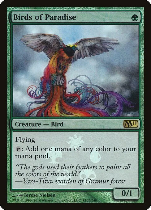 Birds of Paradise, carta Magic di tipo Creature — Bird illustrata da Terese Nielsen