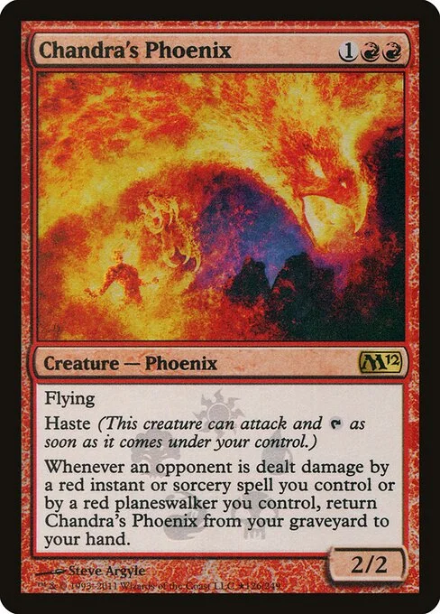 Chandra's Phoenix, carta Magic di tipo Creature — Phoenix illustrata da Steve Argyle