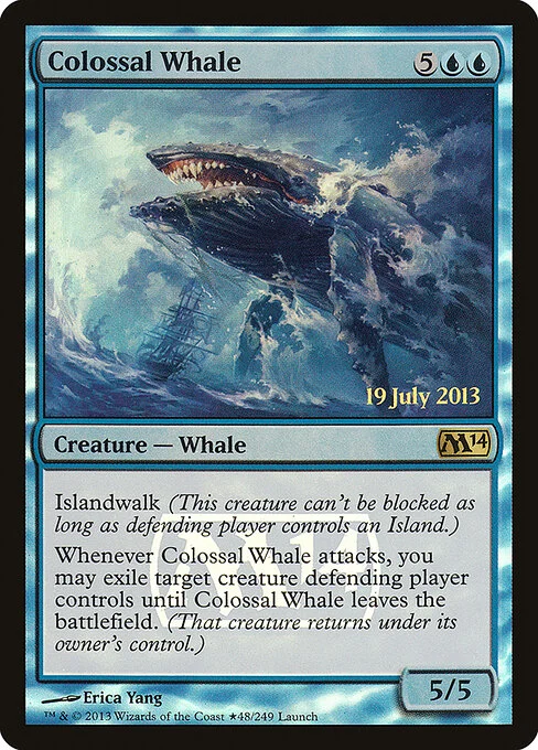 Colossal Whale, carta Magic di tipo Creature — Whale illustrata da Erica Yang